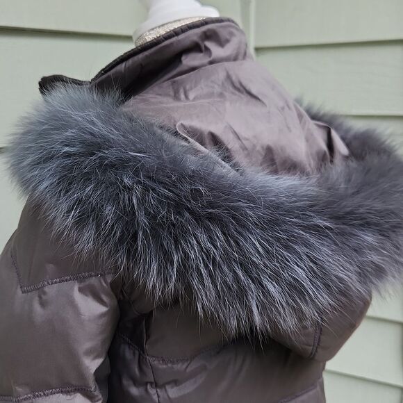 Company Ellen Tracy Fur Down Hooded Winter Coat Jacket - Picture 7 of 12